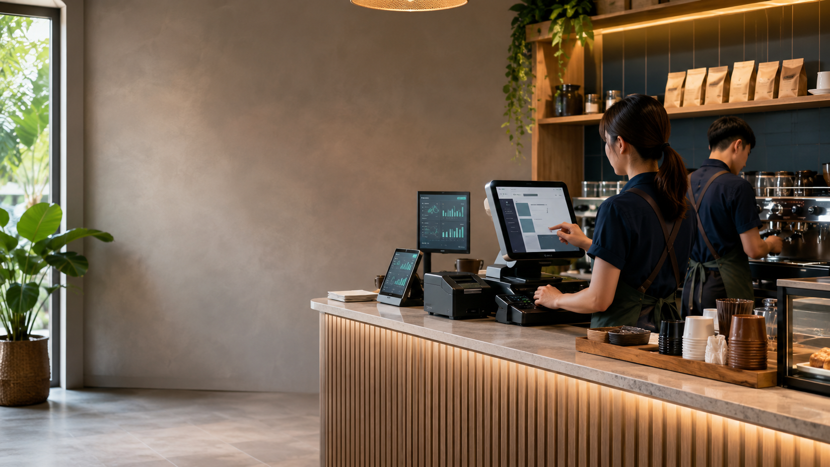 Modern café and retail technology supporting daily operations